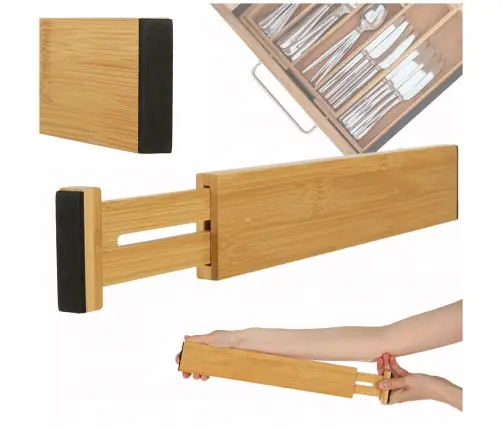 Atvilktņu organizators regulējams bambusa atdalītājs 56x6x1,5cm 1 gab.