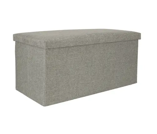 Salokāms pufs ar glabāšanas nodalījumu pelēks liels 76x38x38cm