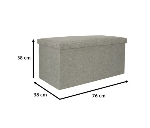 Salokāms pufs ar glabāšanas nodalījumu pelēks liels 76x38x38cm