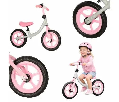 Trike Fix Balance distanču velosipēds baltā un rozā krāsā