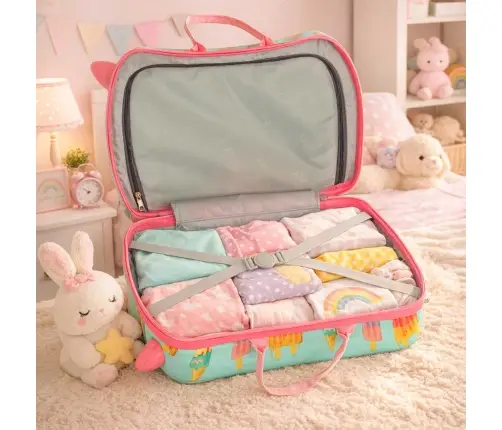 Bērnu ceļojuma koferis uz riteņiem saldējums