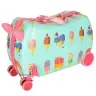 Bērnu ceļojuma koferis uz riteņiem saldējums