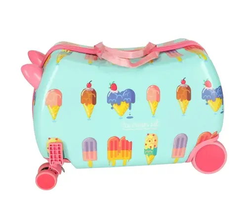 Bērnu ceļojuma koferis uz riteņiem saldējums
