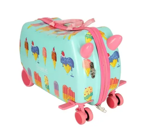 Bērnu ceļojuma koferis uz riteņiem saldējums