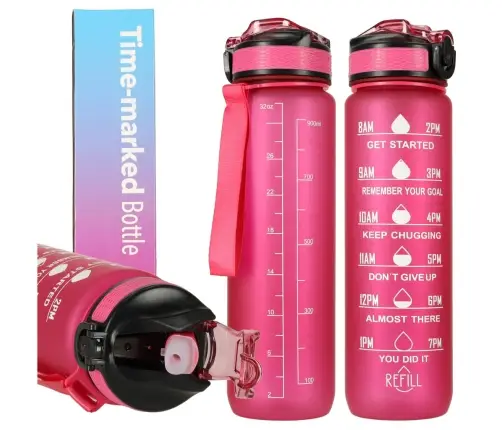 Ūdens pudele bidons 1l rozā