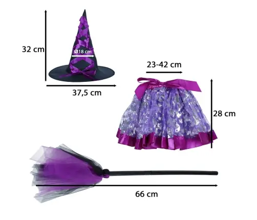 Raganu raganas kostīms 3 gabali violets