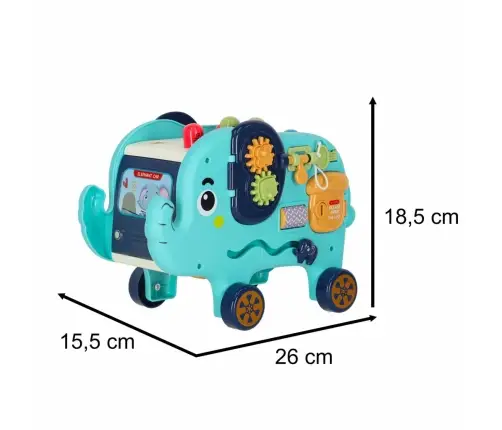 Interaktīvais montessori ziloņu šķirotājs 26cm āmurs