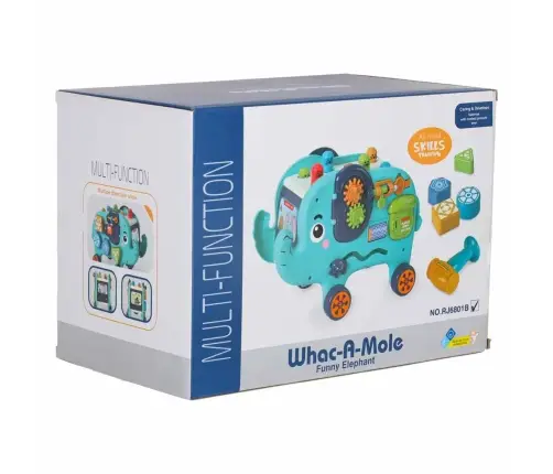Interaktīvais montessori ziloņu šķirotājs 26cm āmurs