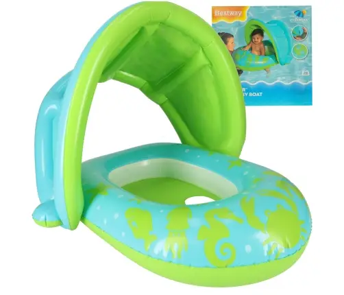 BESTWAY 34091 Piepūšamais pontons ar nojumi zaļš