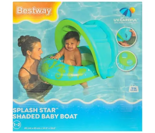 BESTWAY 34091 Piepūšamais pontons ar nojumi zaļš