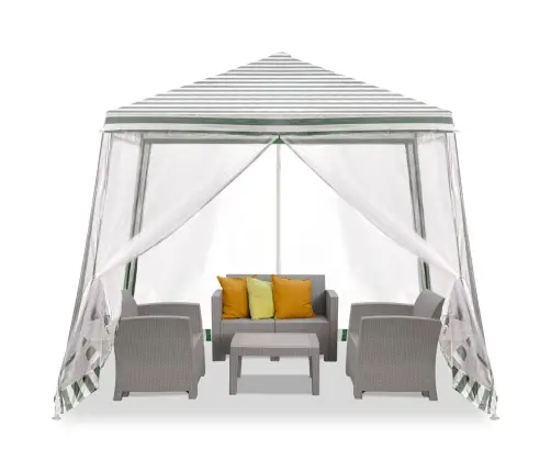 Telts dārza ballīšu paviljons komerciāla lapene balta 2.4X2.4m