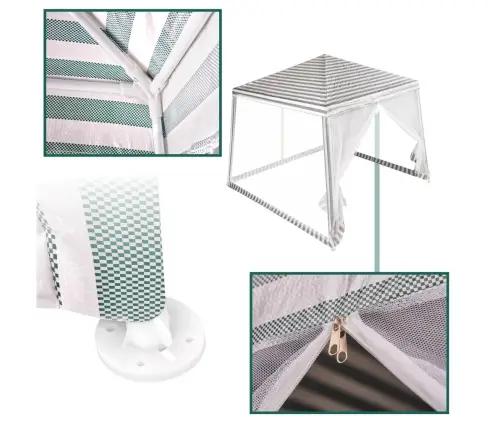 Telts dārza ballīšu paviljons komerciāla lapene balta 2.4X2.4m