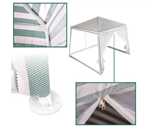 Telts dārza ballīšu paviljons komerciāla lapene balta 2.4X2.4m