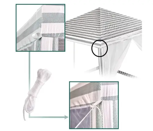 Telts dārza ballīšu paviljons komerciāla lapene balta 2.4X2.4m