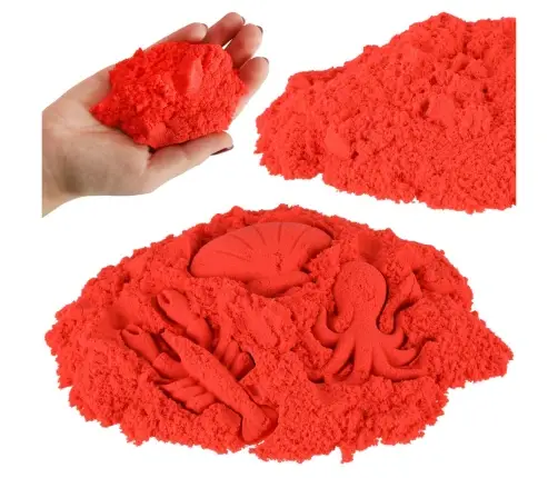 Kinētiskās smiltis 1kg maisiņā sarkanā krāsā