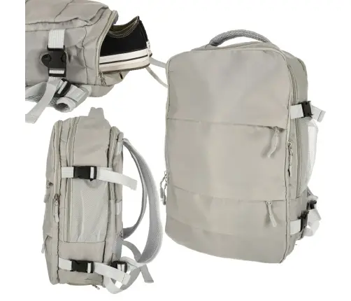 Ceļojumu mugursoma lidmašīnai ūdensizturīgs USB kabelis 45x16x28cm pelēks