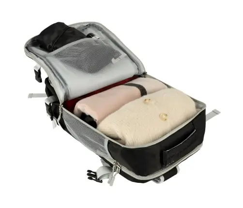 Ceļojumu mugursoma lidmašīnai ūdensizturīgs USB kabelis 45x16x28cm melns