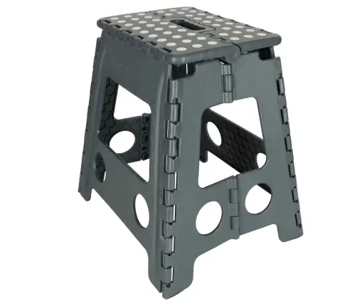 Neslīdošs saliekamais taburete 39cm tumši pelēks