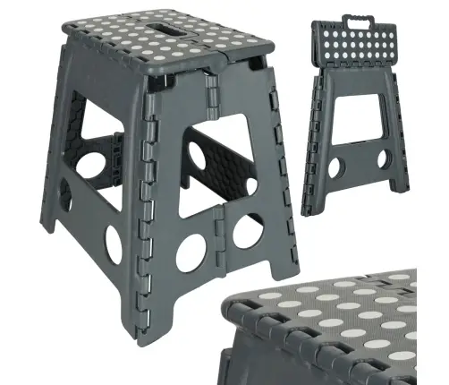 Neslīdošs saliekamais taburete 39cm tumši pelēks