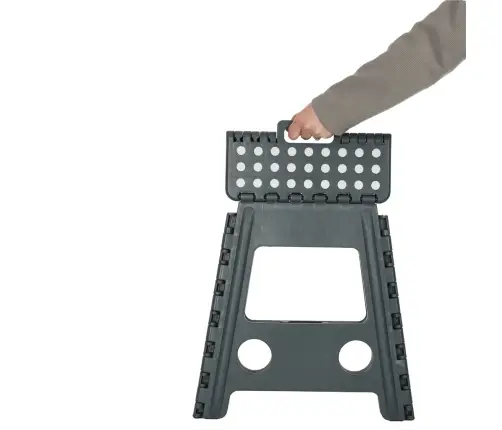 Neslīdošs saliekamais taburete 39cm tumši pelēks