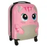 Bērnu ceļojumu koferis uz riteņiem kaķis rozā krāsā
