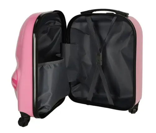 Bērnu ceļojumu koferis uz riteņiem kaķis rozā krāsā