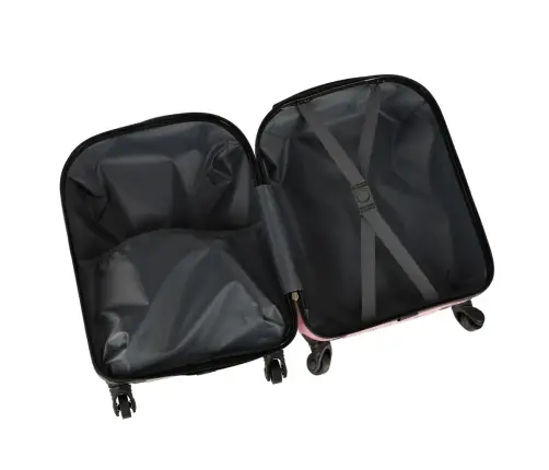 Bērnu ceļojumu koferis uz riteņiem kaķis rozā krāsā