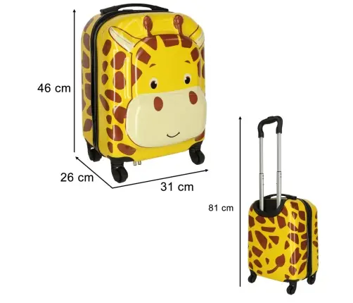 Bērnu ceļojumu koferis uz riteņiem ar žirafi