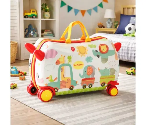 Bērnu ceļojuma koferis uz riteņiem astoņkājis