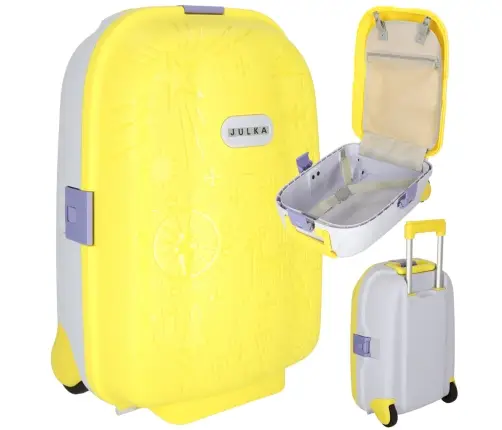 Bērnu ceļojumu koferis uz riteņiem rokas bagāžai dzeltens