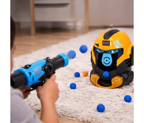 Mērķa šaušanas robota galvas arcade spēle komplekts pistole + bumbiņas