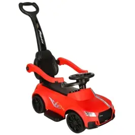 3-in-1 auto ratiņi ar skaņu, gaismām, sarkanā krāsā 3-in-1 auto ratiņi ar skaņu, gaismām, sarkanā krāsā