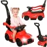 3-in-1 auto ratiņi ar skaņu, gaismām, sarkanā krāsā