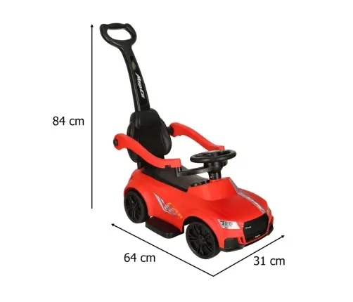 3-in-1 auto ratiņi ar skaņu, gaismām, sarkanā krāsā