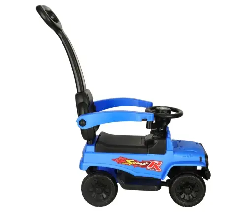 Bezceļu auto stumšanas brauciens ar skaņu un gaismām zils