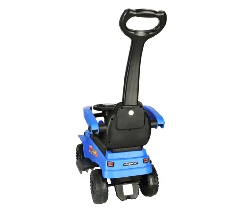 Bezceļu auto stumšanas brauciens ar skaņu un gaismām zils