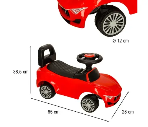 Bērnu ratiņi ar skaņu un gaismām sarkans