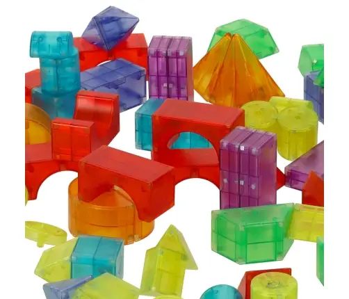 3D konstrukcijas magnētiskie ķieģeļi ar LED spīdēšanu 64 gab.