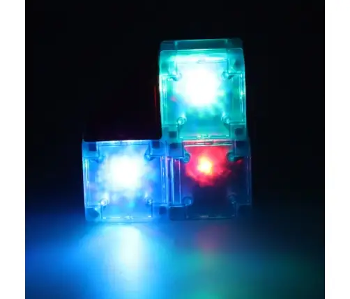 3D konstrukcijas magnētiskie ķieģeļi ar LED spīdēšanu 64 gab.
