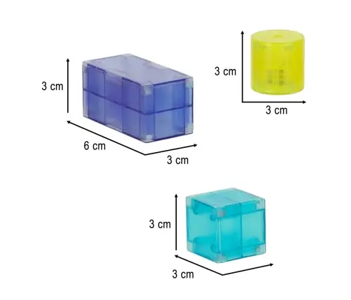 3D konstrukcijas magnētiskie ķieģeļi ar LED spīdēšanu 64 gab.