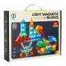 3D konstrukcijas magnētiskie ķieģeļi ar LED spīdēšanu 64 gab.