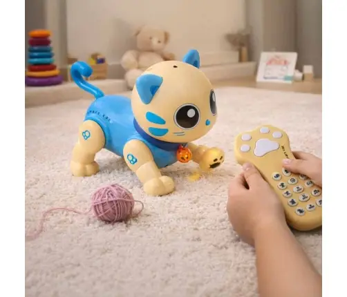 RC kaķu robots ar tālvadības pulti lec dzied debesis