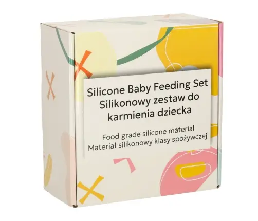 Bērnu silikona trauki pūce milita zaļš
