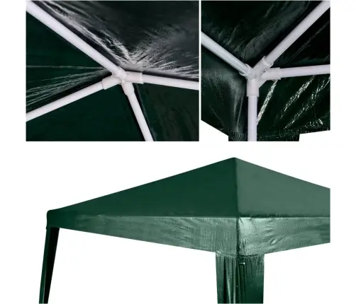 Telts dārza ballīšu paviljons komerciāla lapene zaļa 2,5 x 2,5 m