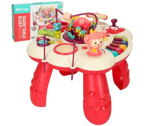 Izglītojošs interaktīvs galds bērniem ar skaņu sarkans