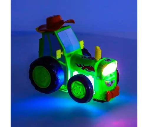 Traktors RC traktors lec dejošanas skaņa zaļa