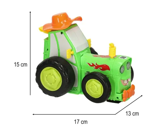 Traktors RC traktors lec dejošanas skaņa zaļa