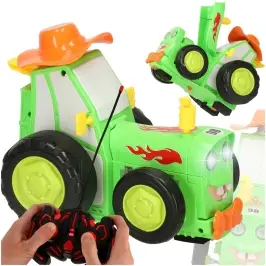 Traktors RC traktors lec dejošanas skaņa zaļa Traktors RC traktors lec dejošanas skaņa zaļa