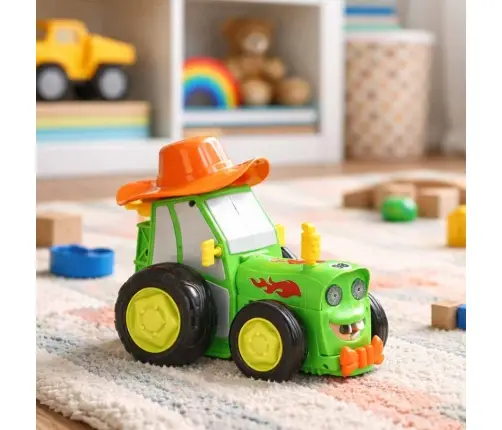 Traktors RC traktors lec dejošanas skaņa zaļa