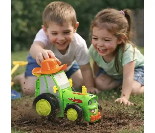 Traktors RC traktors lec dejošanas skaņa zaļa